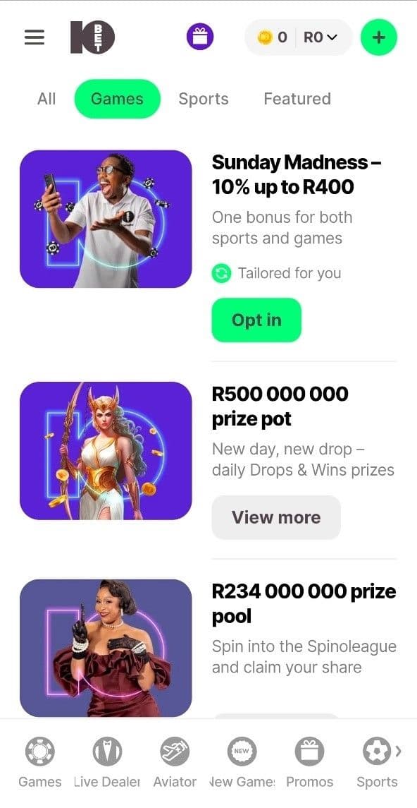 10Bet Casino Promotions 