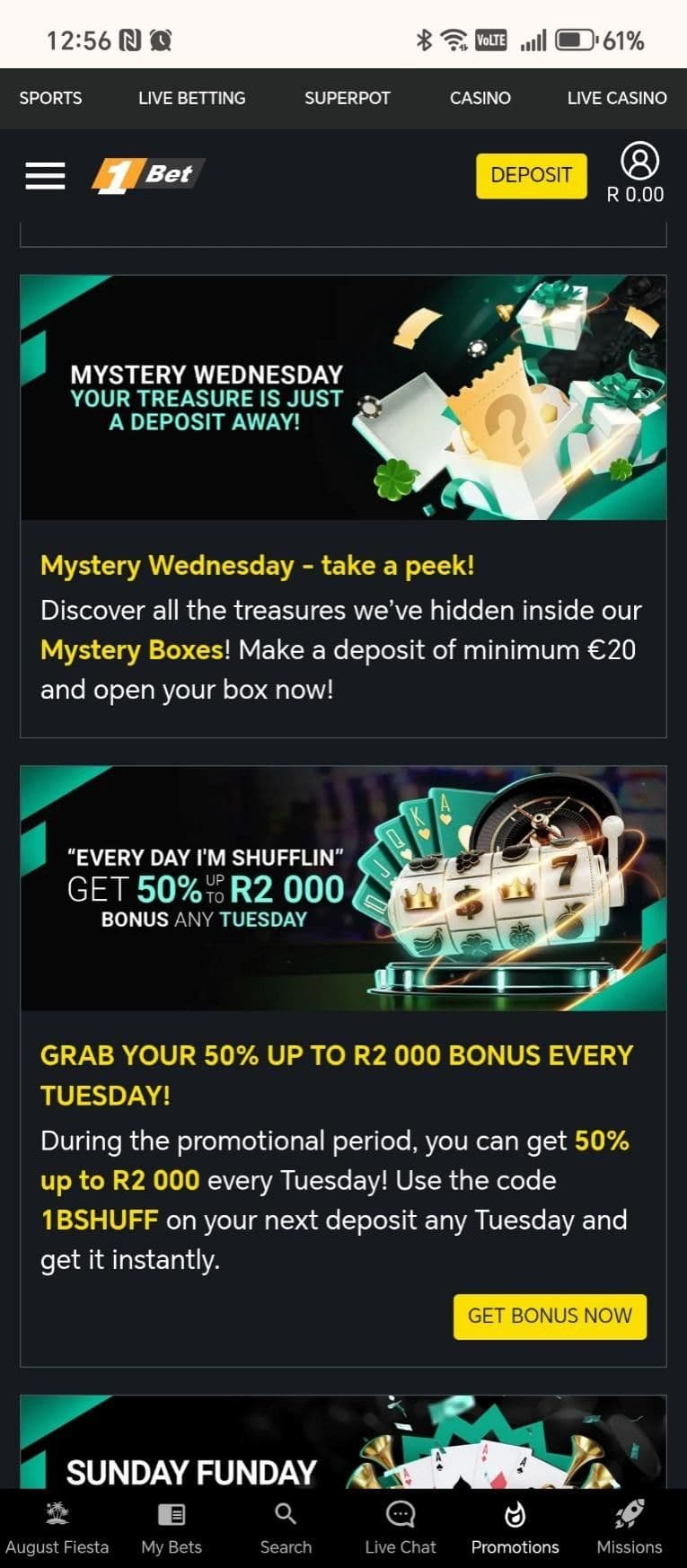 1Bet Casino Promotions 