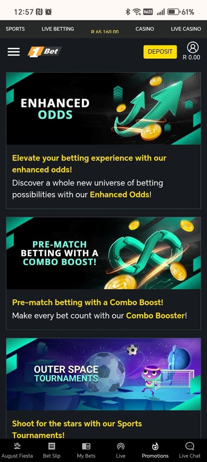 1Bet Sports Betting Promotions..