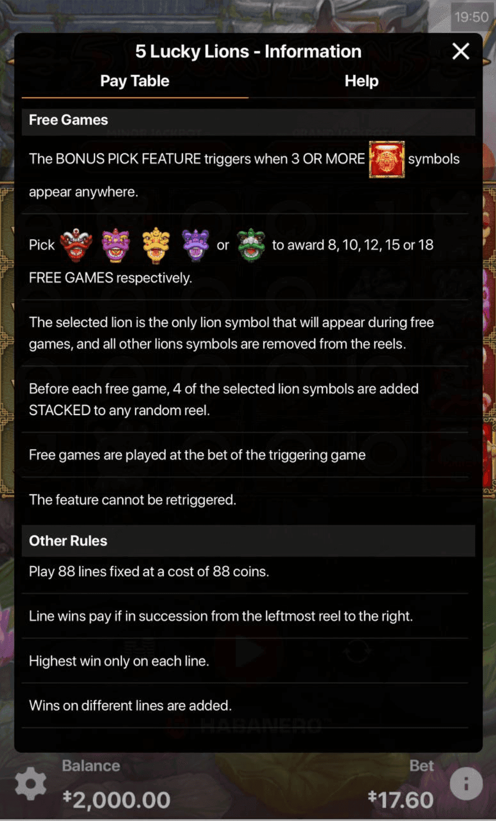 5 Lucky Lions Bonus and Key Features