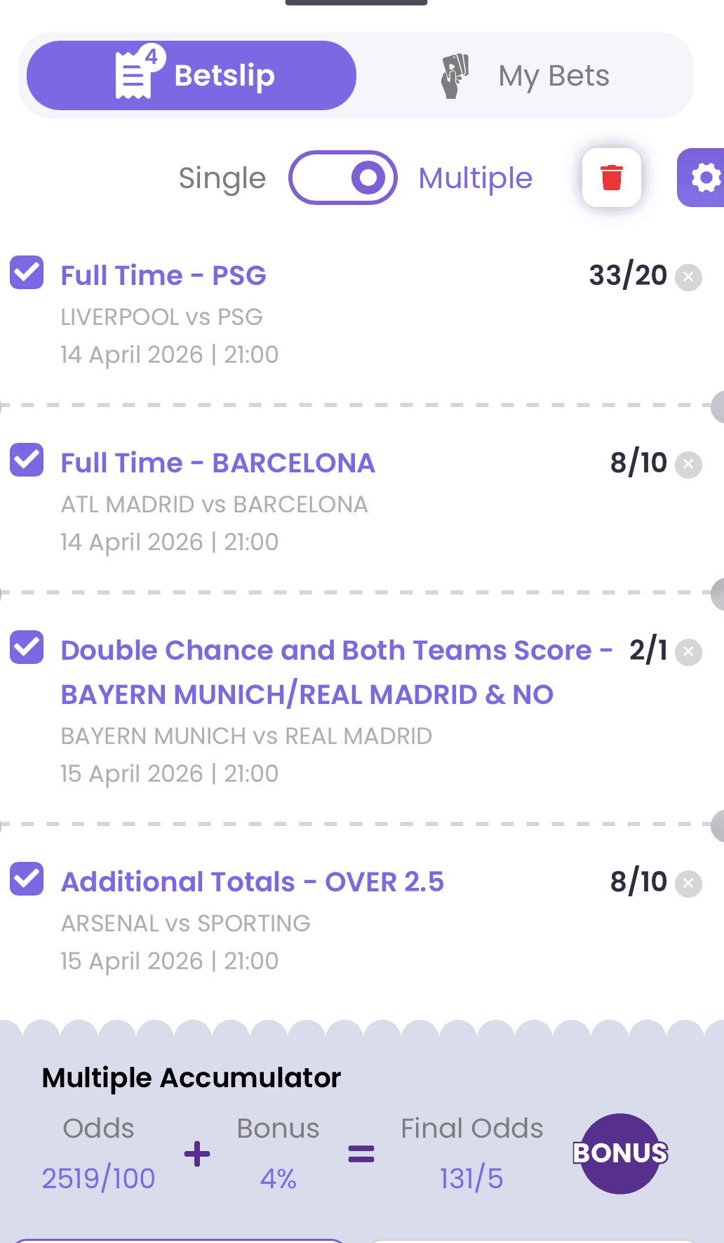 A South African Betting Scenario 