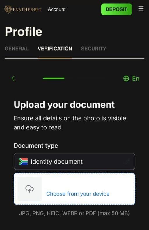 After registration, upload the required FICA documents 