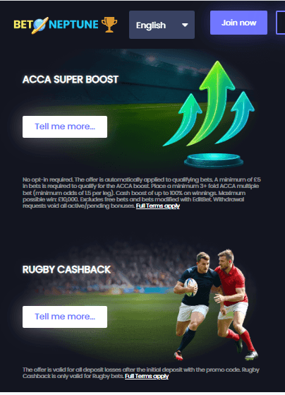 BetNeptune Sports Betting Promotions