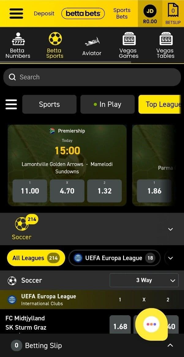 Bettabets Mobile Experience  