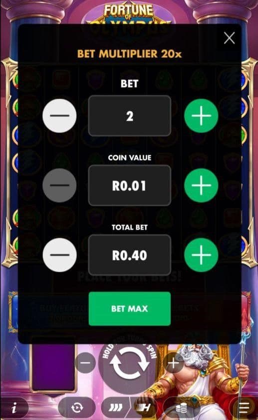 Betting Range fortune of olympus