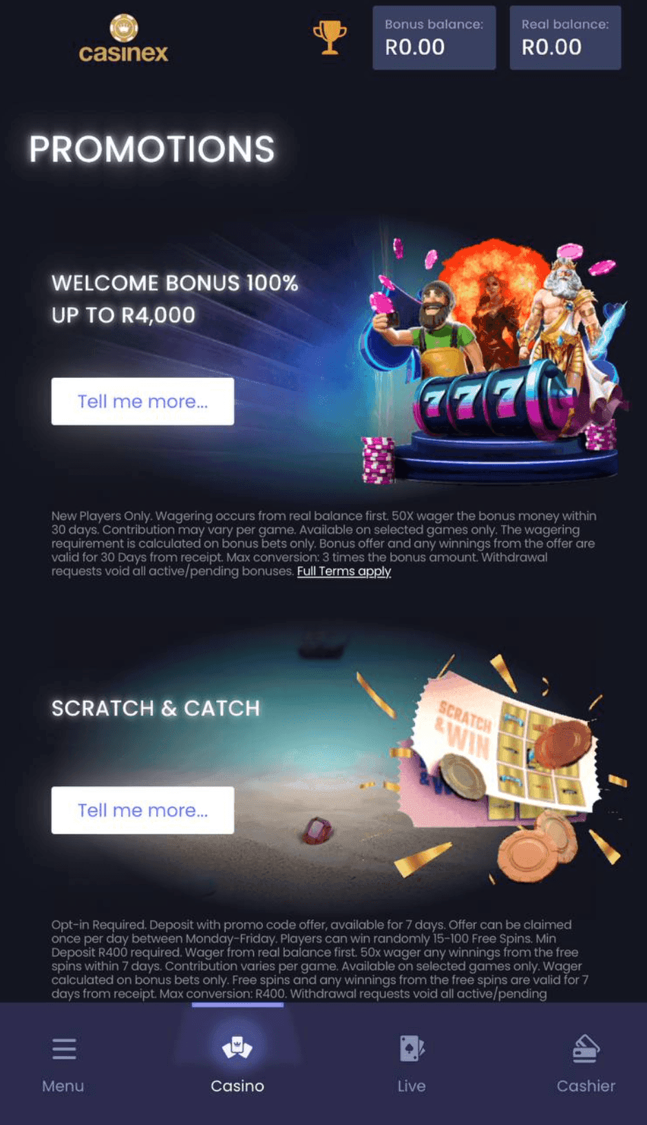 Claim Bonus at Casinex