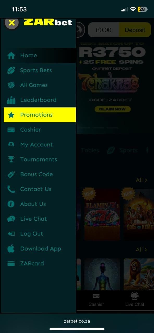 Claim Your ZARbet Bonuses