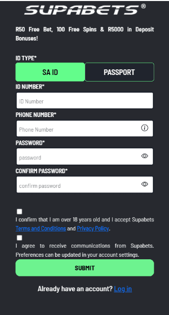 Complete the registration form sweet bonanza