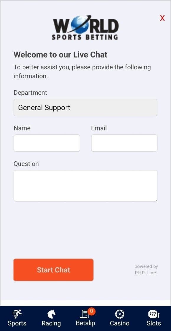 Contact World Sports Betting Customer Support