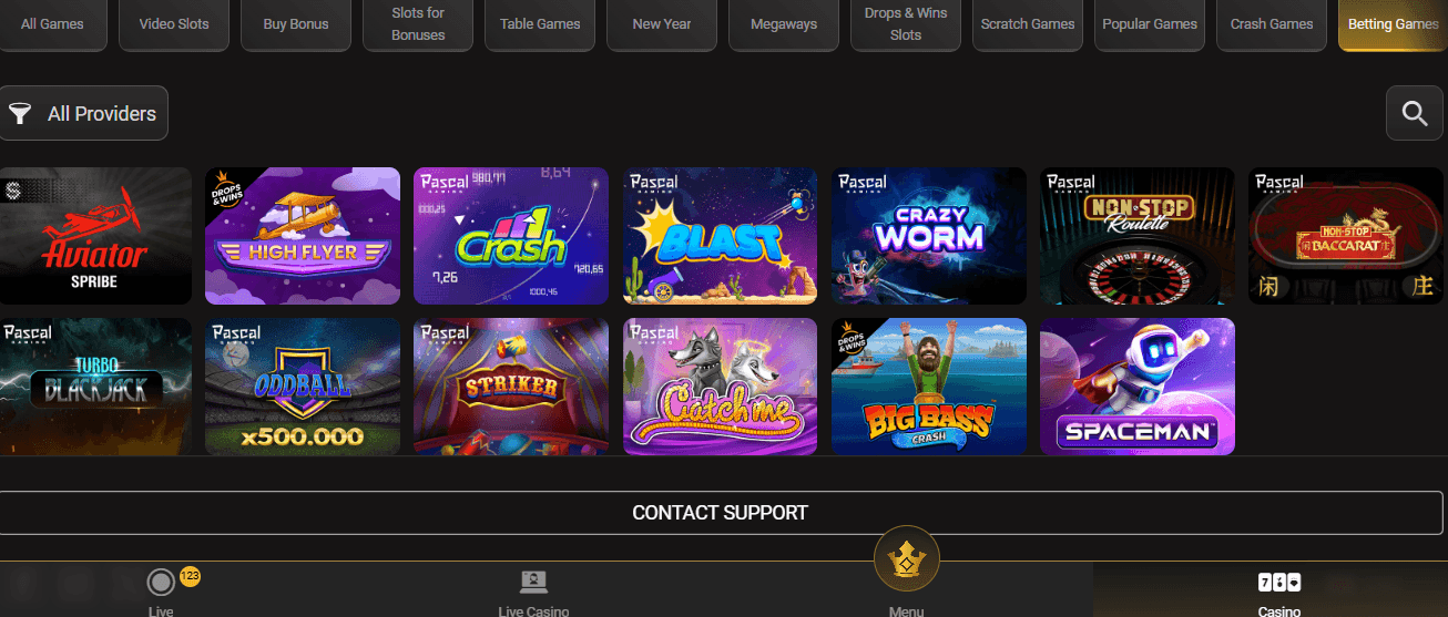 Crash & Instant Games at Kingbets