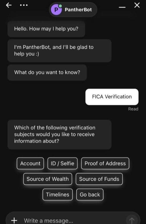 Customer Support PANTHER BET