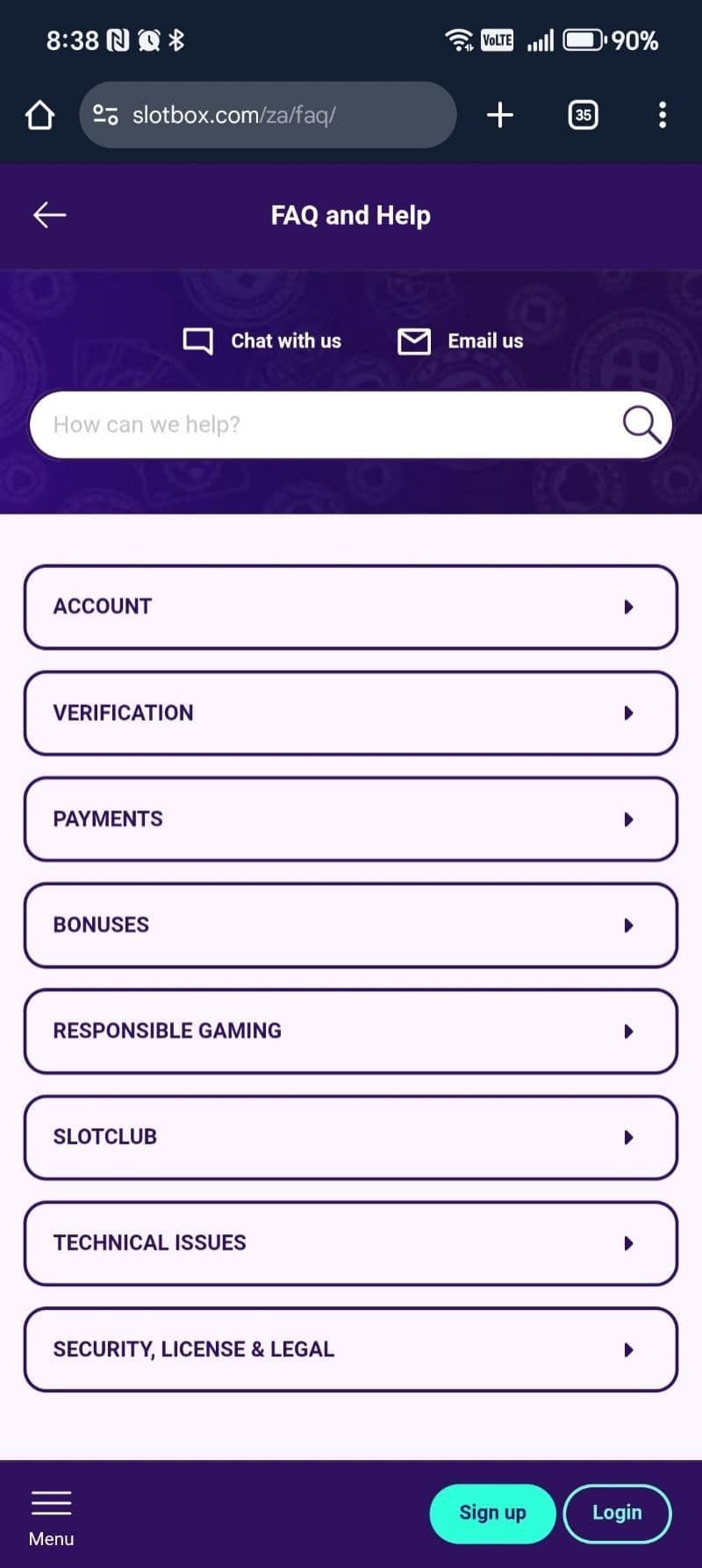 Customer Support Slotbox