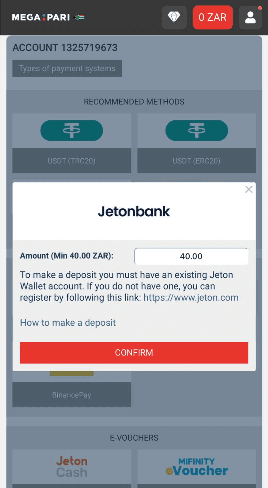 Deposit With E-Wallet