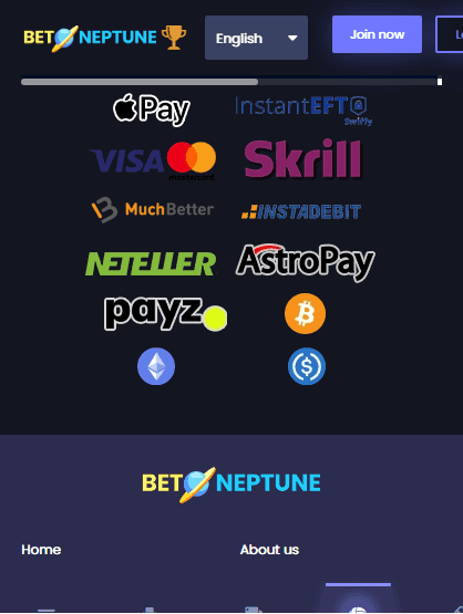 Deposit & Withdrawal Methods at BetNeptune 