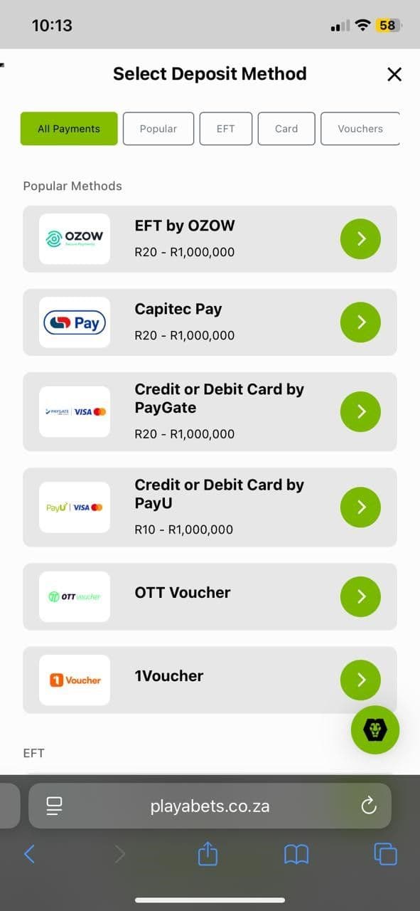 Deposit money to start playing more. 