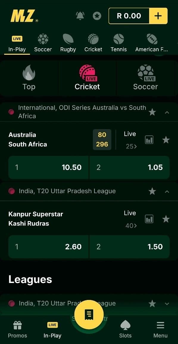 Depositing at Mzansibet 