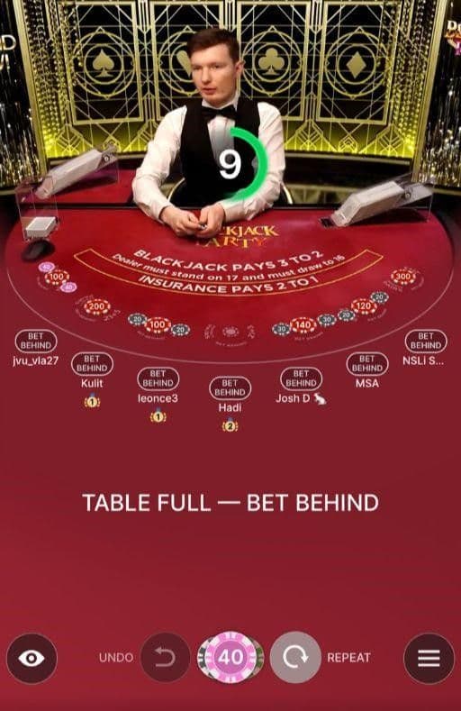 Drag your chips to the main bet area or a side bet