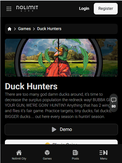 Duck Hunters Demo Version and Free Play