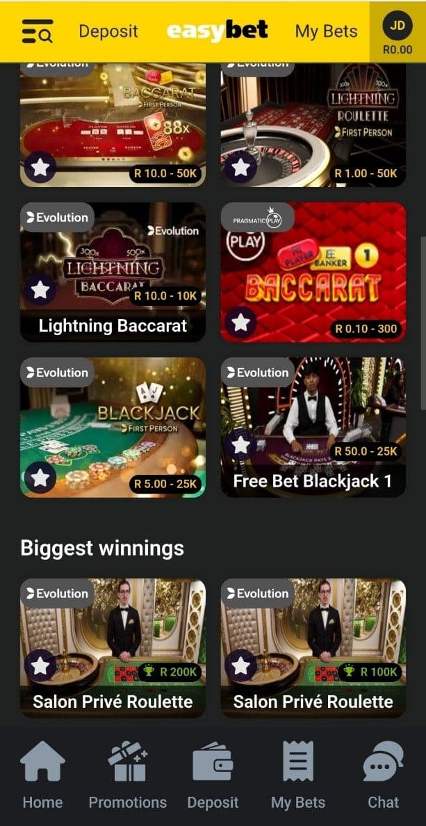 Easybet Live Dealer Games 