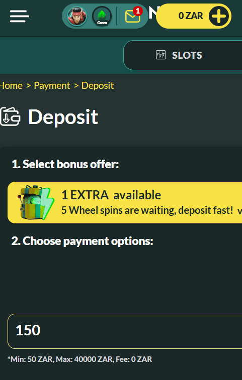 Enter the amount you’d like to deposit Lemon