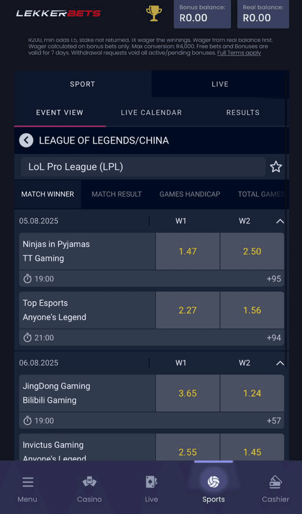  Esports Betting Review Lekkerbets