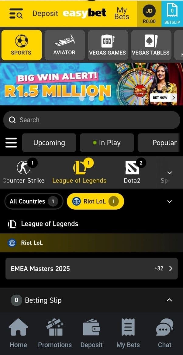 Esports Betting at Easybet 