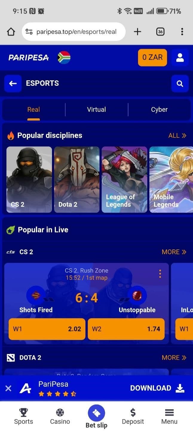 Esports Betting at Paripesa 