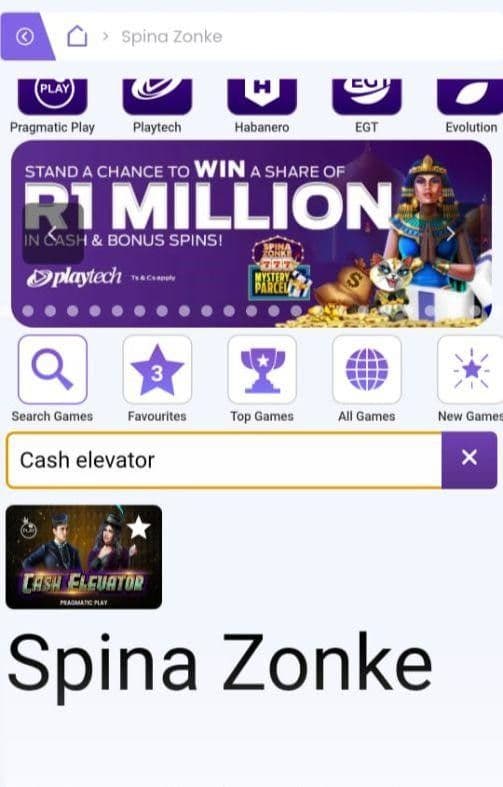 Find Cash Elevator in the Spina Zonke library 