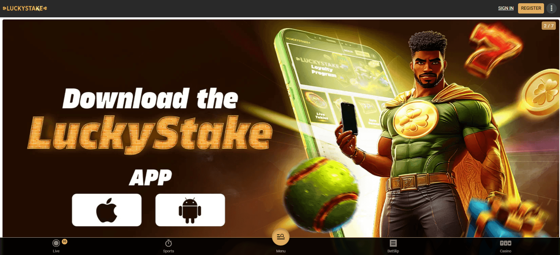 Find Lucky Stake on your web browser 