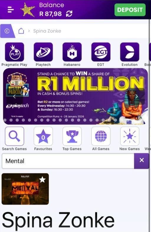 Find Mental in the casino’s Spina Zonke library 