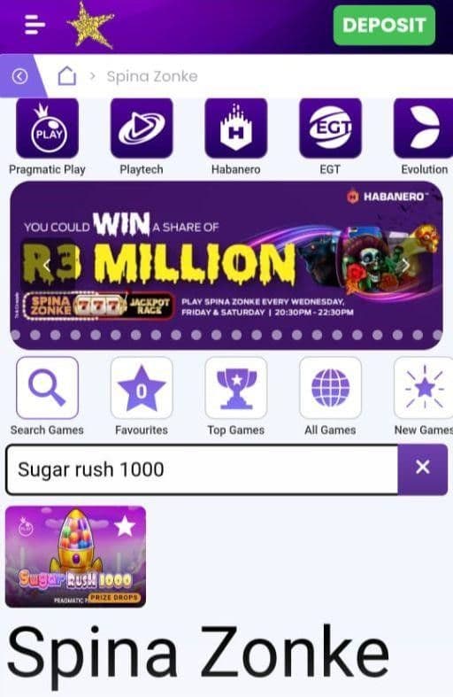 Find Sugar Rush 1000 in the Spina Zonke library