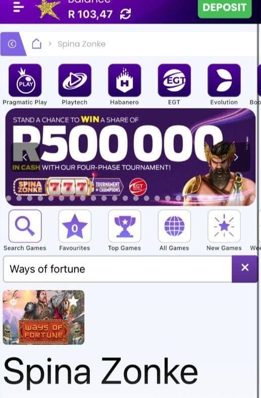 Find Ways of Fortune in the Spina Zonke library 