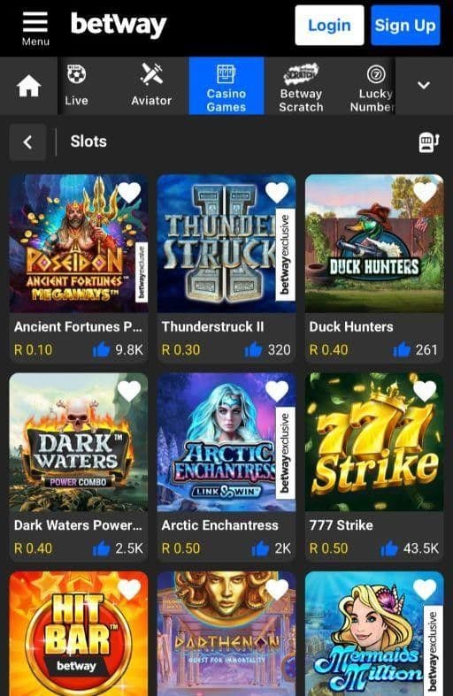 Find a reputable casino like Betway and click “Register” 