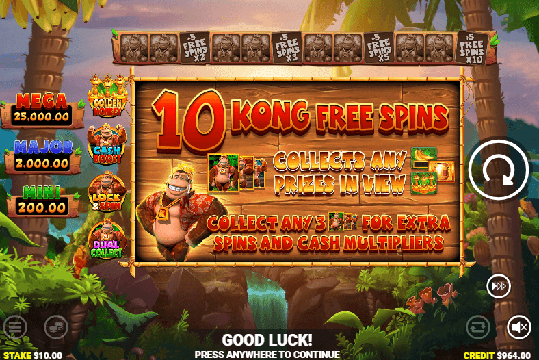 Free Spins king kong cash!