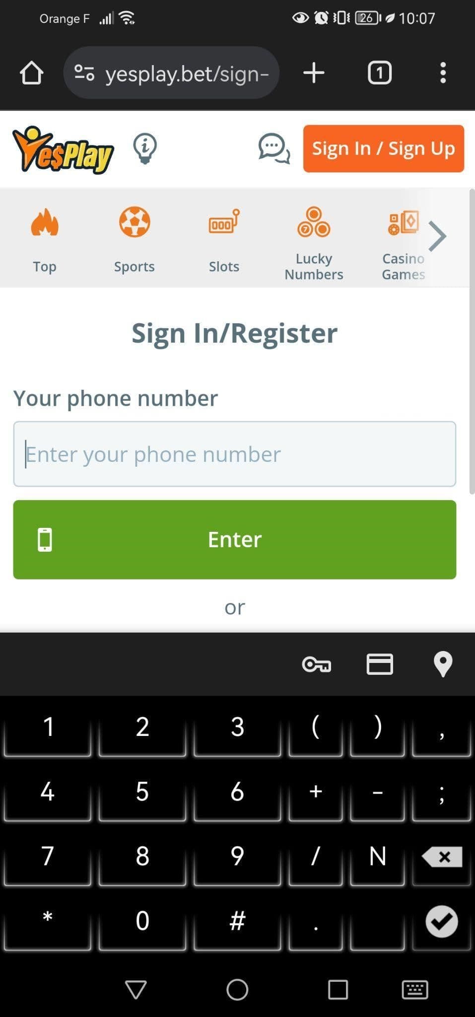 Guide to YesPlay Registration step 2