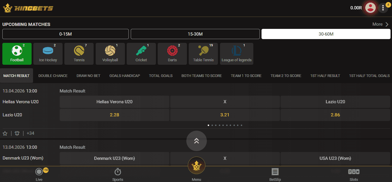 Kingbets User Experience & Website Design