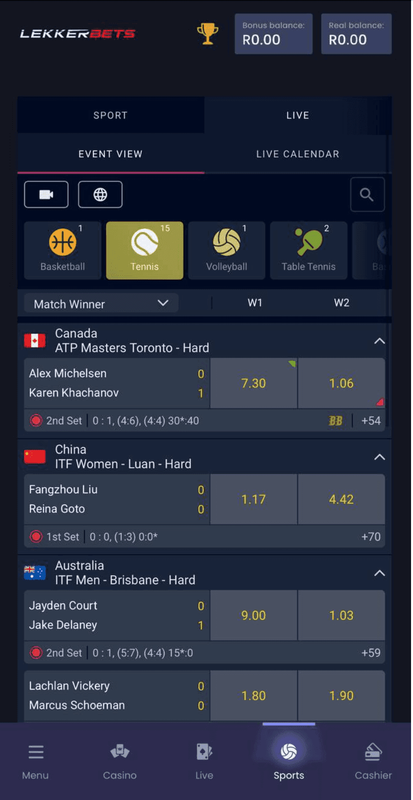 Live Betting & Streaming lekkerbets