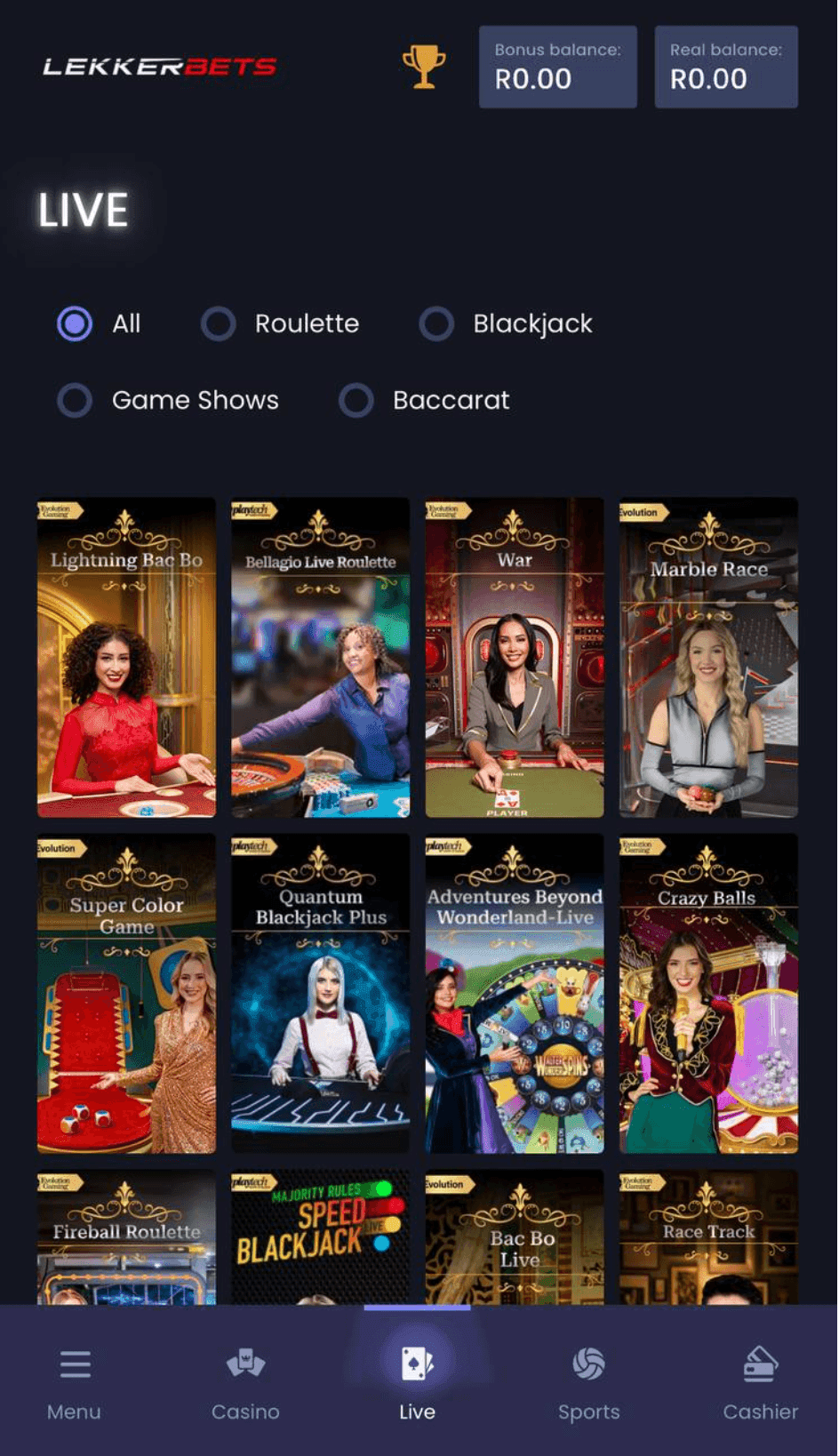 Live Dealer Games lekkerbets