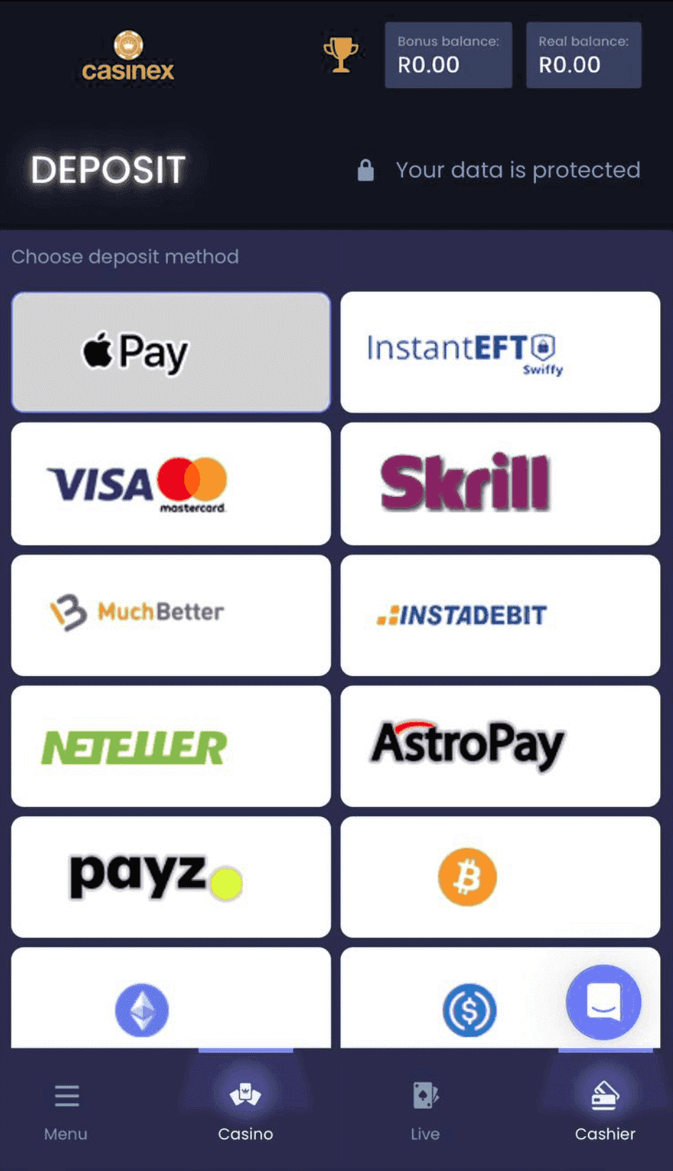 Deposit Guide on Casinex 