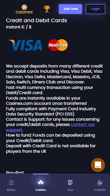 Deposit Guide on Casinex 