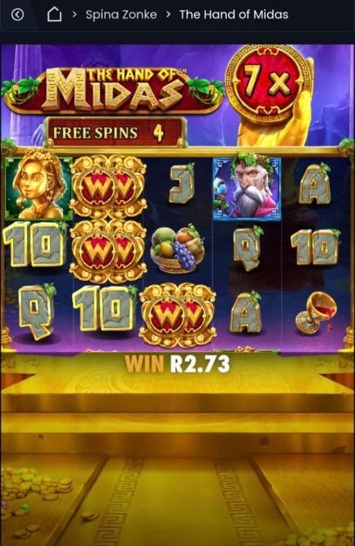 Mobile Play Experience hand of midas slot