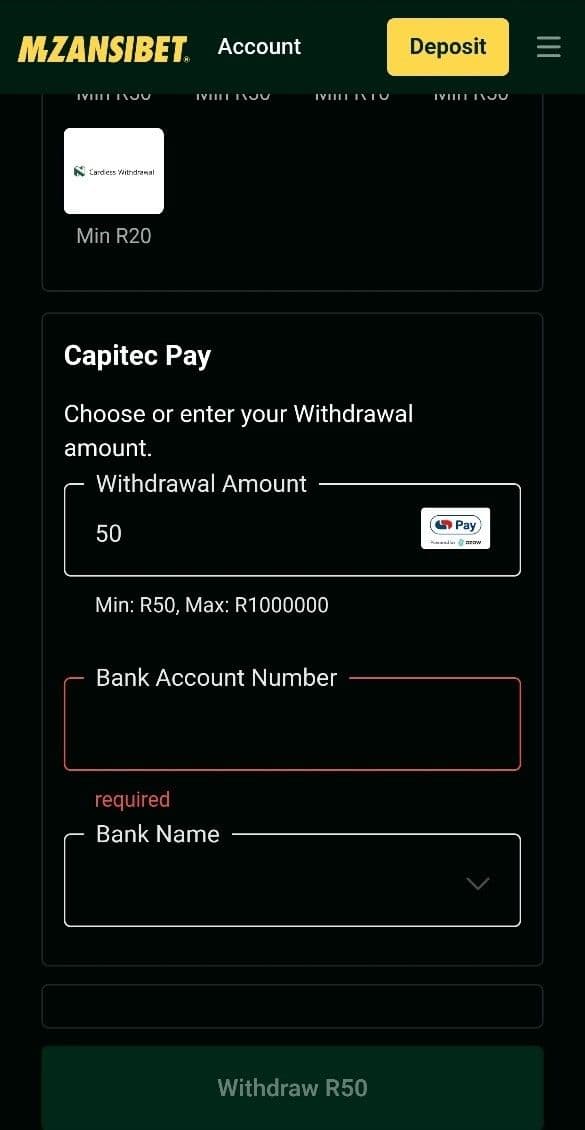Mzansibet Withdrawal Times  