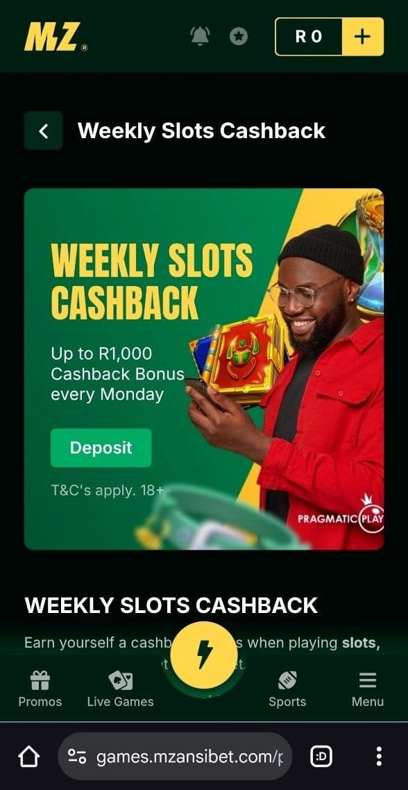 Mzansibet deposit bonuses 