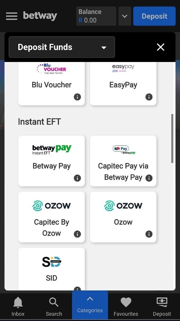 Next, you will need to make a deposit