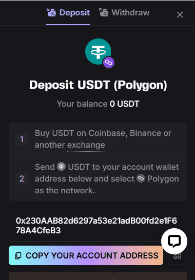 Once you are done, you can make your first deposit 