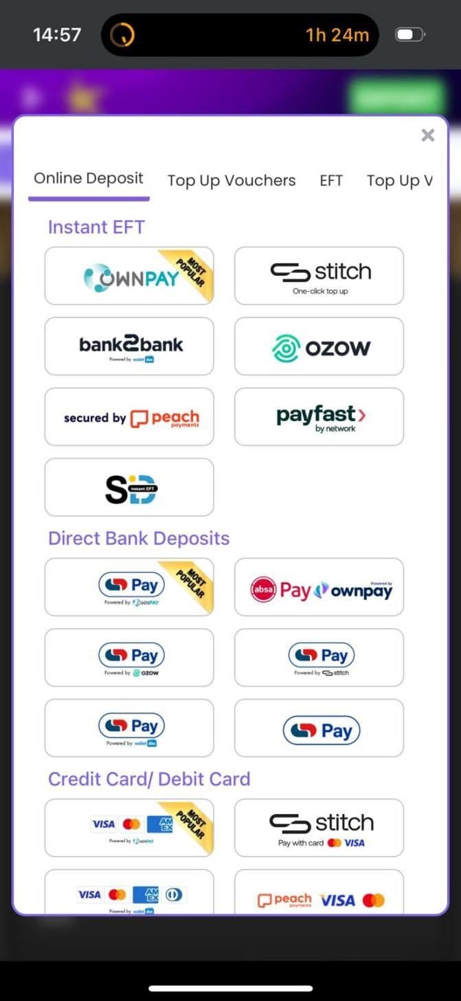 Only use familiar deposit,withdrawal methods 