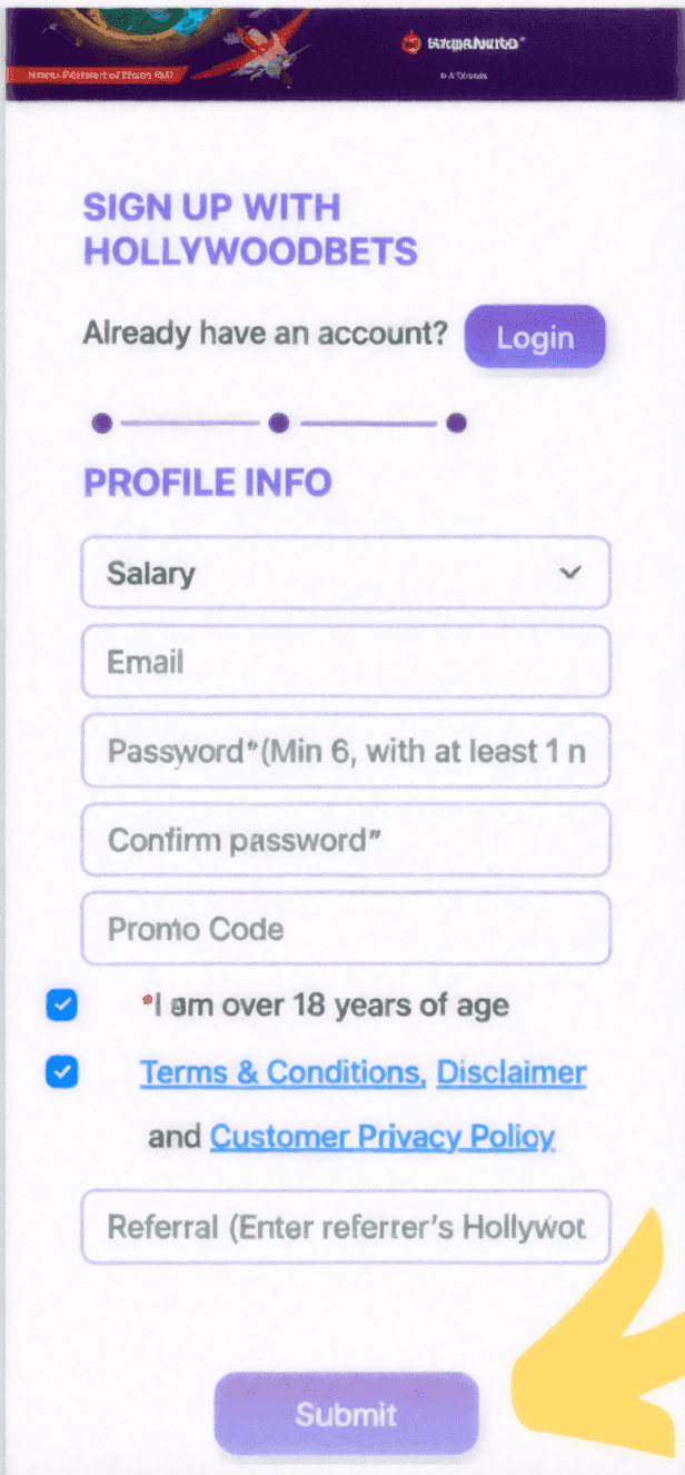 Open the app and tap Register
