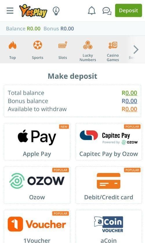 Open your casino wallet and make your first deposit!