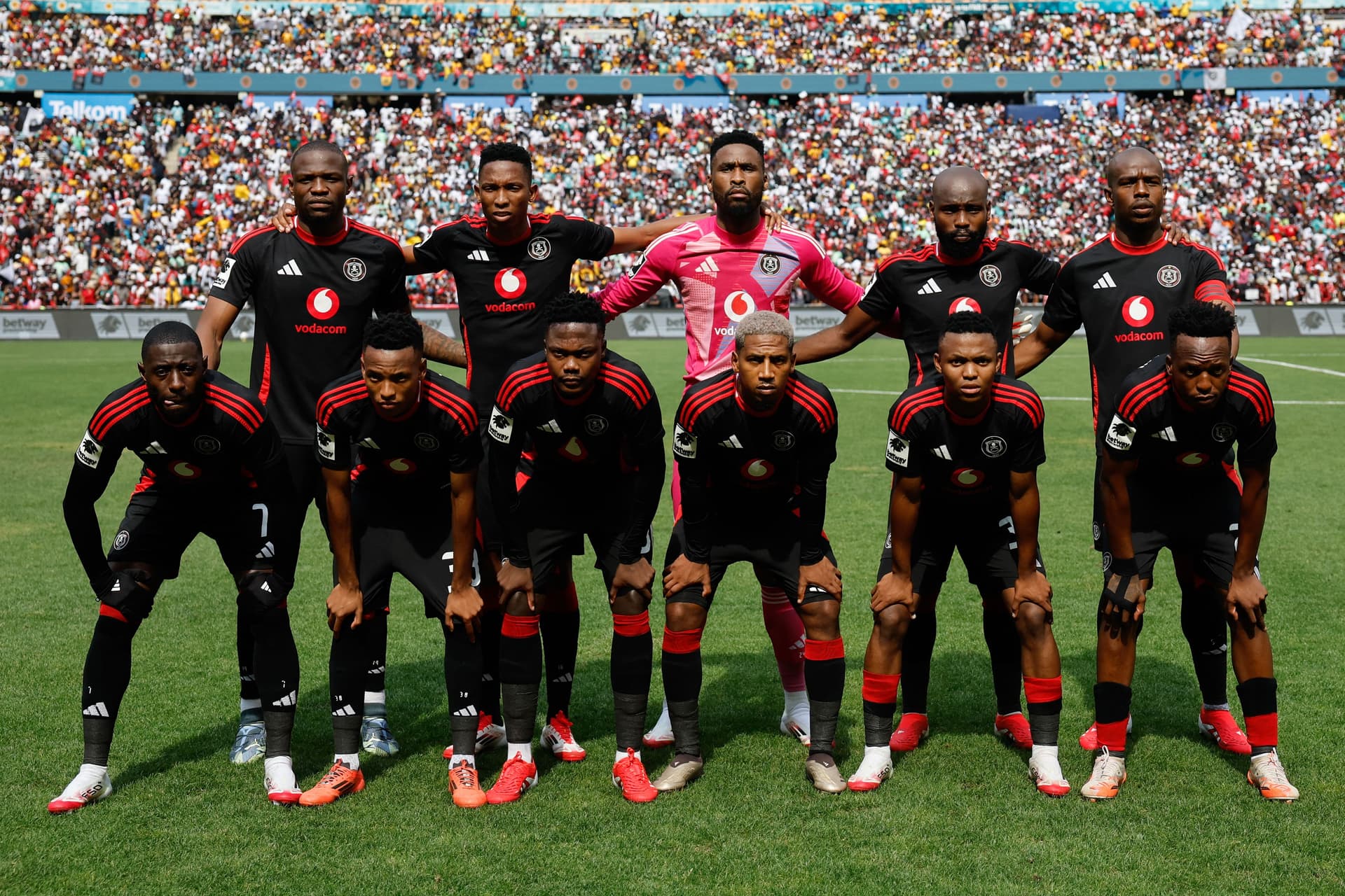 Orlando Pirates starting eleven poses