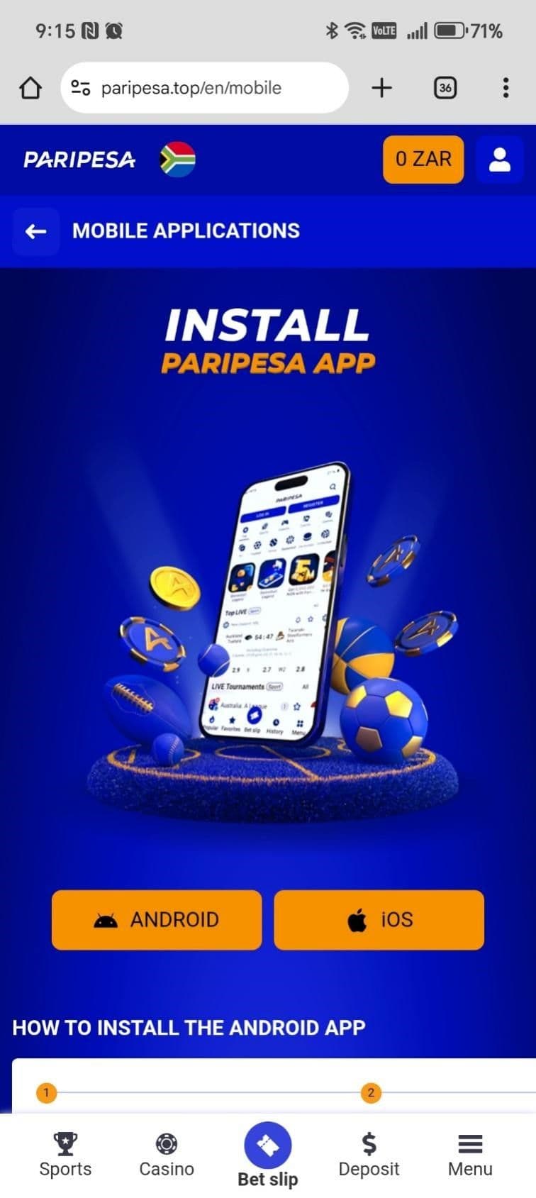 Paripesa User Experience 
